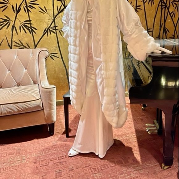 "DANA" Custom Order Gatsby White Velboa & Faux Mink Fur Coat (more colors) - Picture 5 of 7